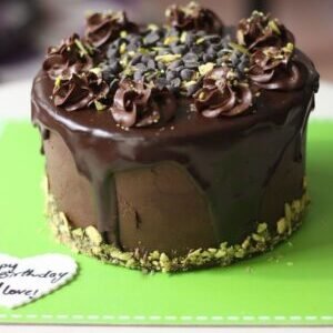 Pistachio and Chocolate Crumb Cake